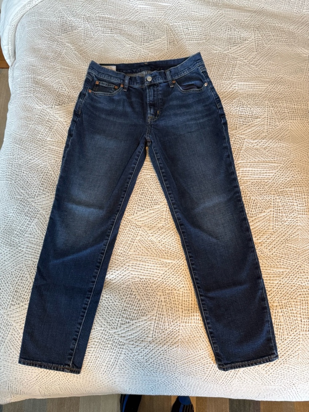 GAP Girlfriend Mid Rise Straight Leg Jeans